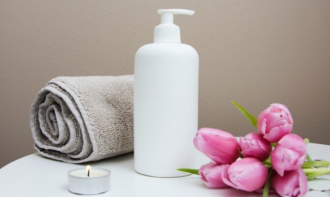 Flowers Towel and Bottle